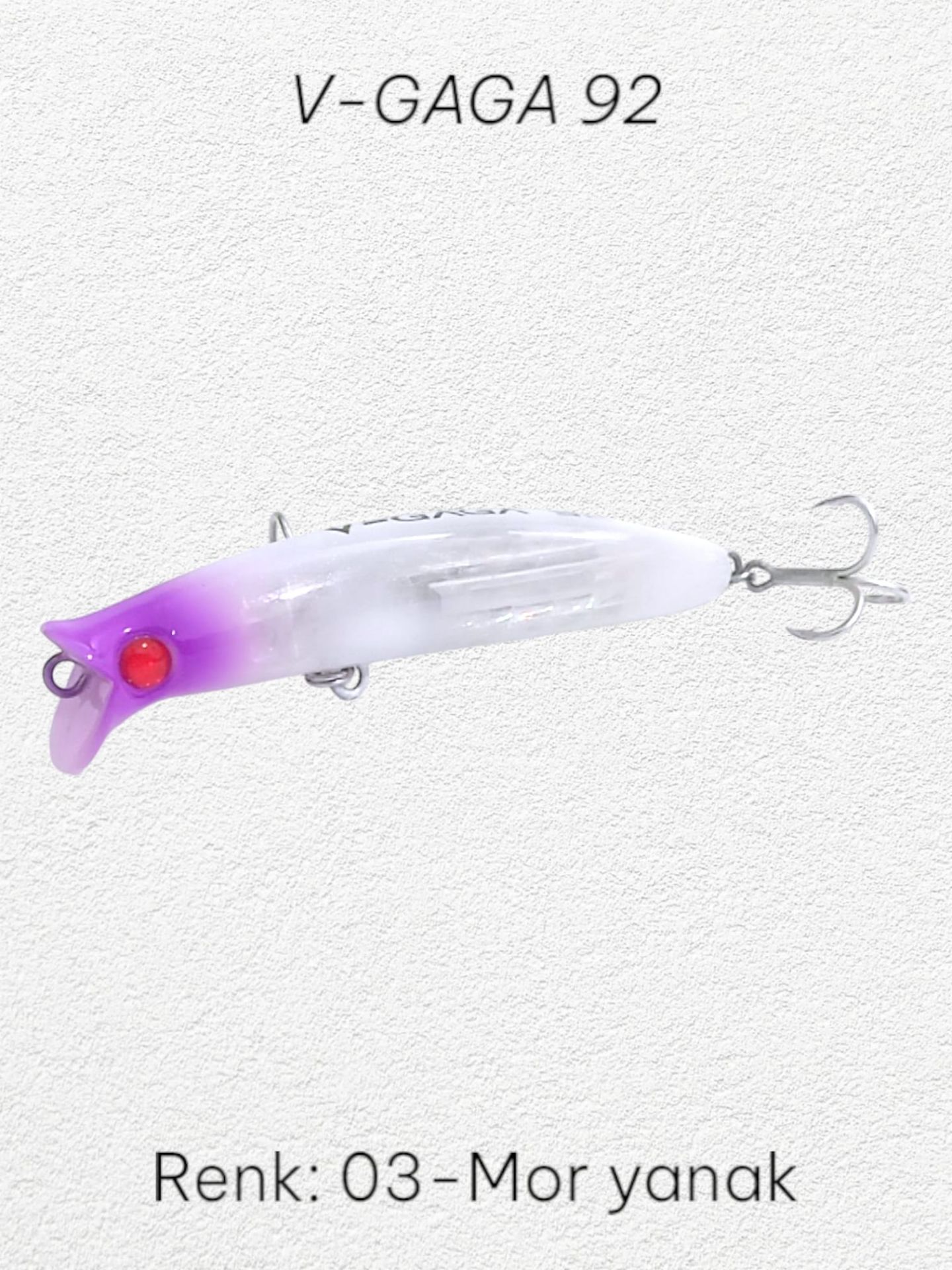 Ege Fish V Gaga 92mm 15.5gr Maket Balık Mor Yanak
