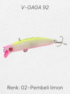 Ege Fish V Gaga 92mm 15.5gr Maket Balık Pembeli Limon