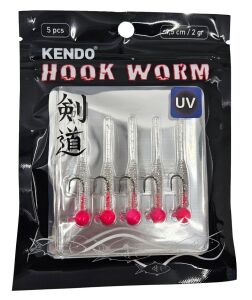 Kendo Hook Worm Jighead+Lrf Silikonu 2gr+4.5cm 5 Adet
