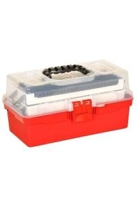 Şeffaf Kapaklı 15'' 2 Katlı Balıkçı Alet Malzeme Çantası