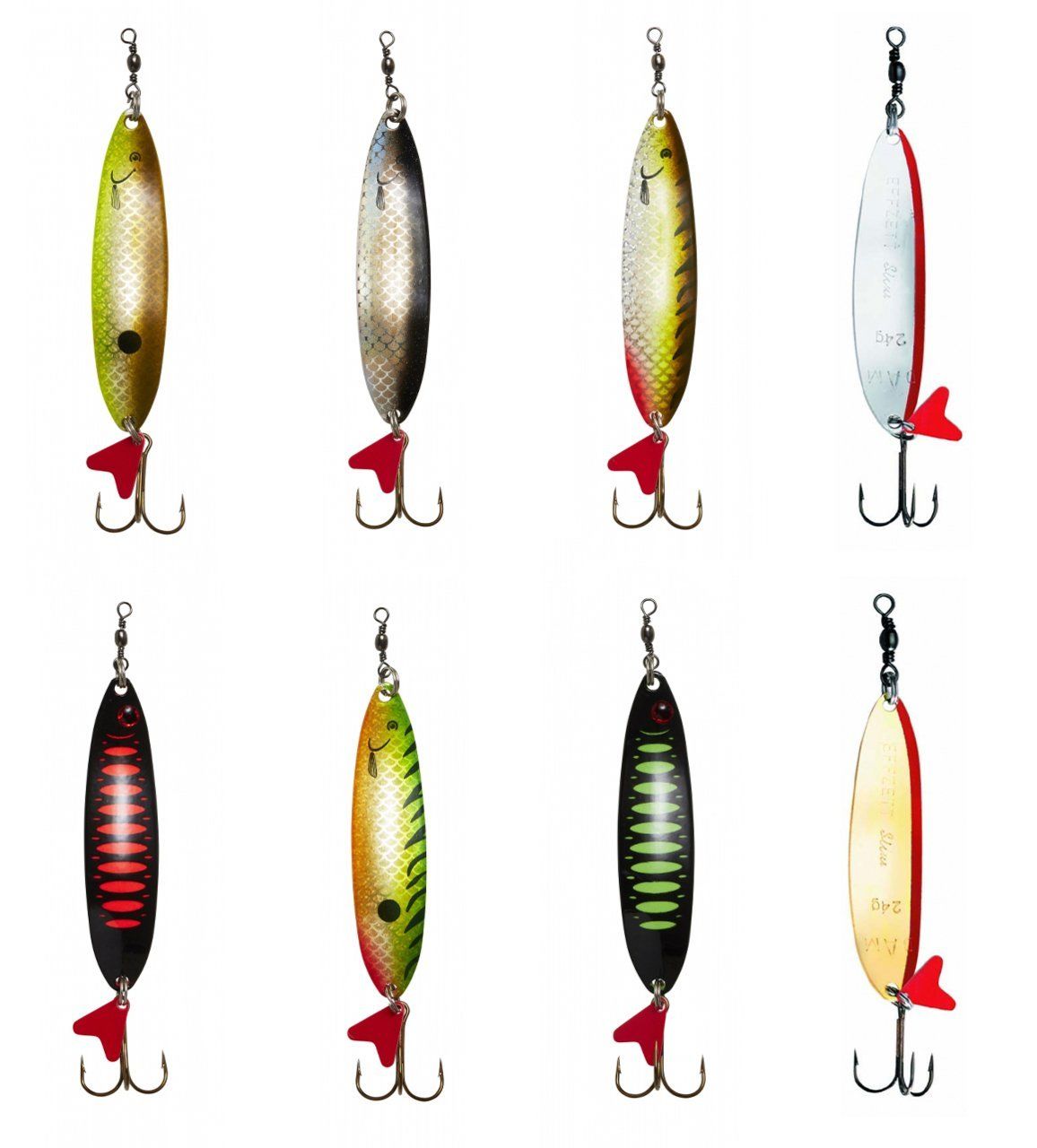 Dam Effzett Standard Spoon Slim 8 cm 24 gr Sinking Kaşık Fire Tiger UV