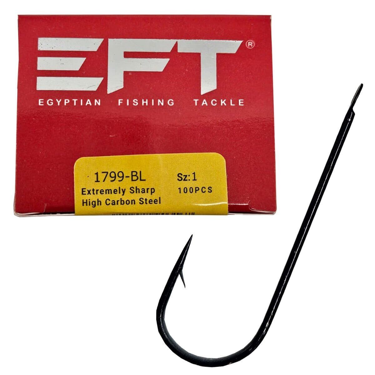 EFT Hook 1799 Siyah Düz İğne 100 Adet 6