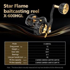 Ecooda Star Flame 600HGL Bait Cast Olta Makinesi