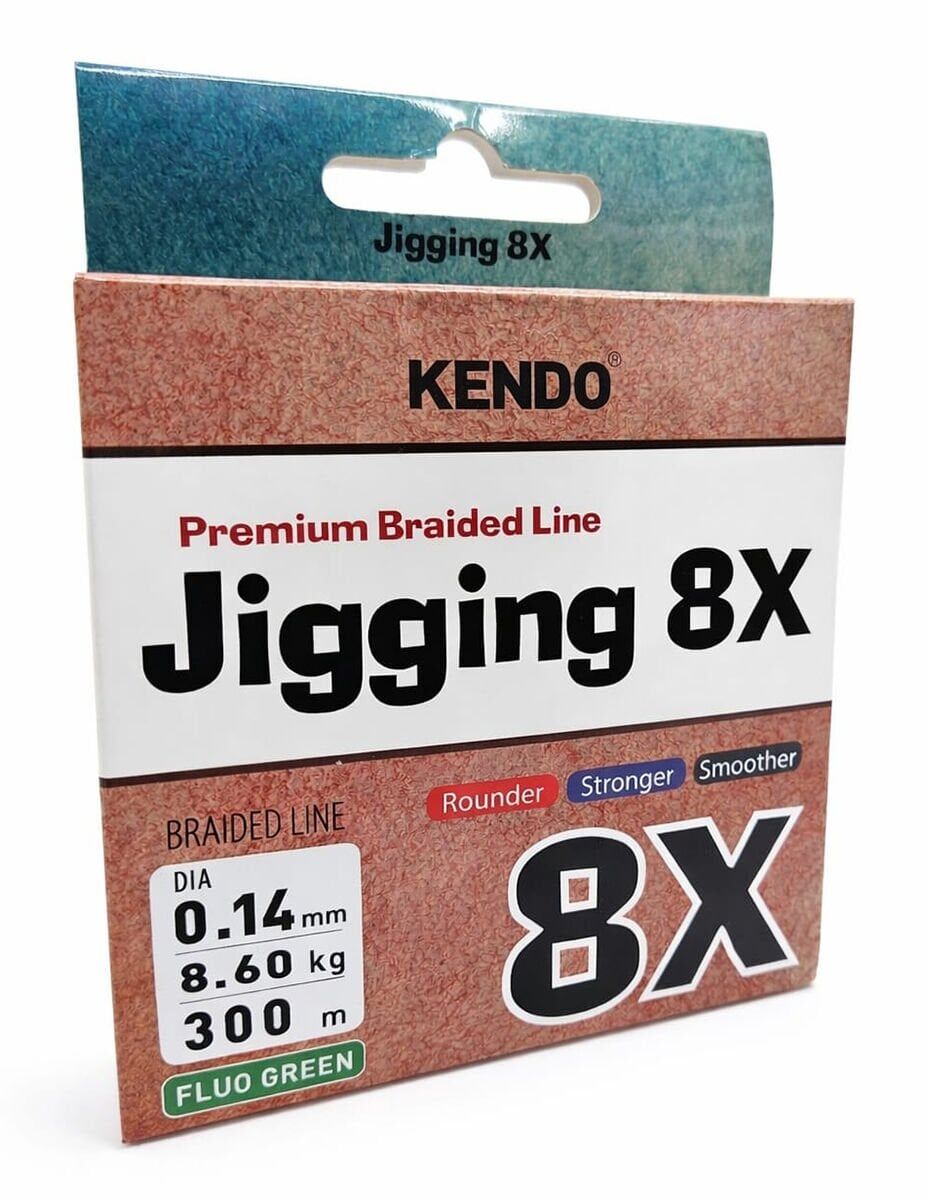 Kendo Jigging 8X Flash 300 mt Örgü İp (FLUO GREEN) 0,34mm