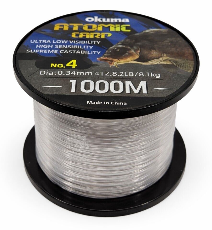 Okuma Atomic Carp Nylon Clear Color 1000m Misina 0.43mm