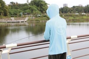 Okuma Aquatek Long Sleeve Hooded Sun Shirt Tahiti Blue 2L