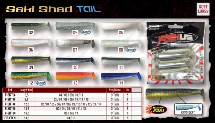 Fishus Saki Shad Tail 60gr Silikon Yem