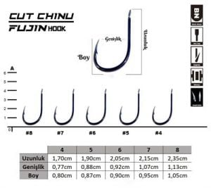 Fujin Cut Chinu Çapraz Deliksiz Olta Kancası