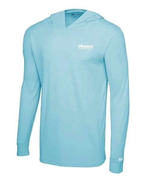 Okuma Aquatek Long Sleeve Hooded Sun Shirt Tahiti Blue M