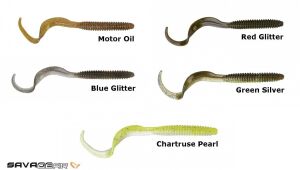 Savage gear LB Rib Worm 90 mm 10 Adet Sahte Balık Green Silver
