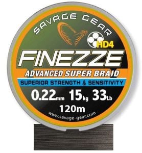 Savage gear Finesse HD4 Braid 300 m 0,22 mm 33 lbs 15 kg Grey Örgü İp