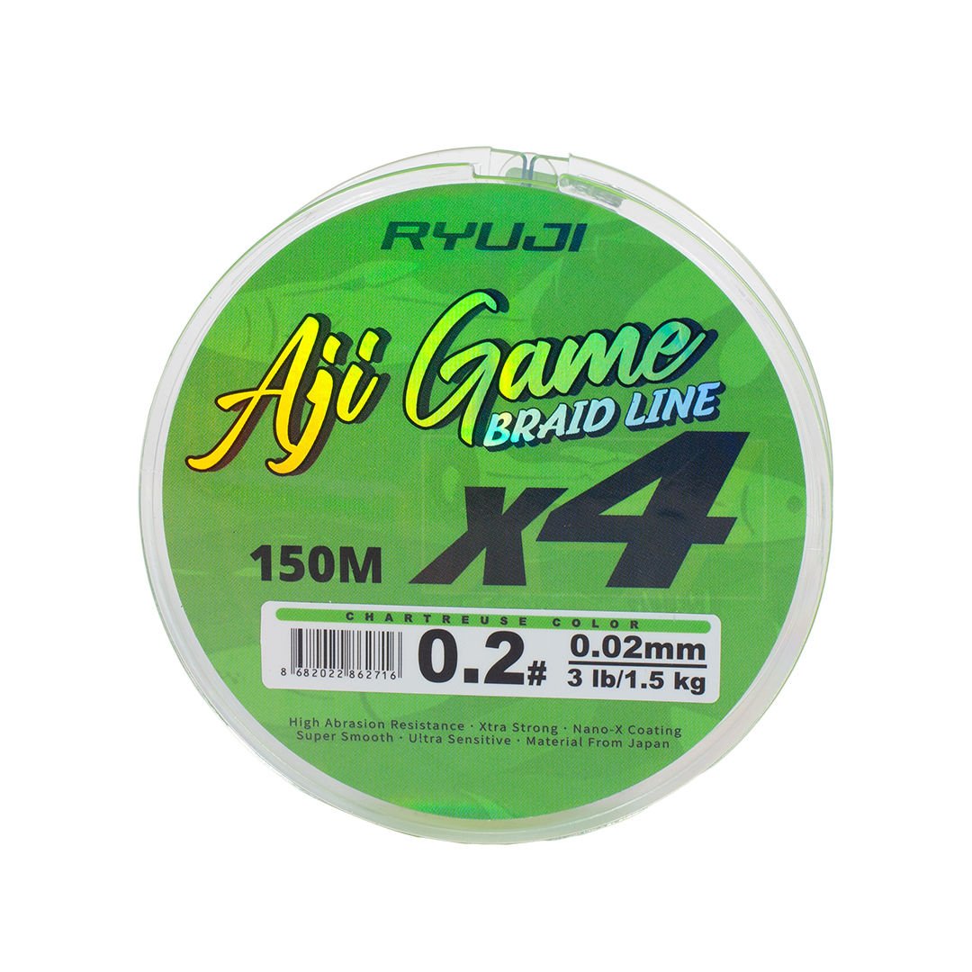 RYUJI AJI GAME 4X,150M, CHARTREUSE İP MİSİNA Standart - 0.05MM