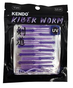 Kendo Killer Worm Lrf Silikonu 5,5cm 12 Adet Green Glow